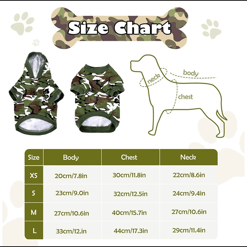 Puppy Dog Camo shirts outfit hoodie set camouflage - Picture 3 of 6